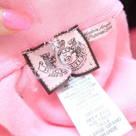 Juicy Couture Pink Velour Track Pants – Size L - Picture 2 of 6